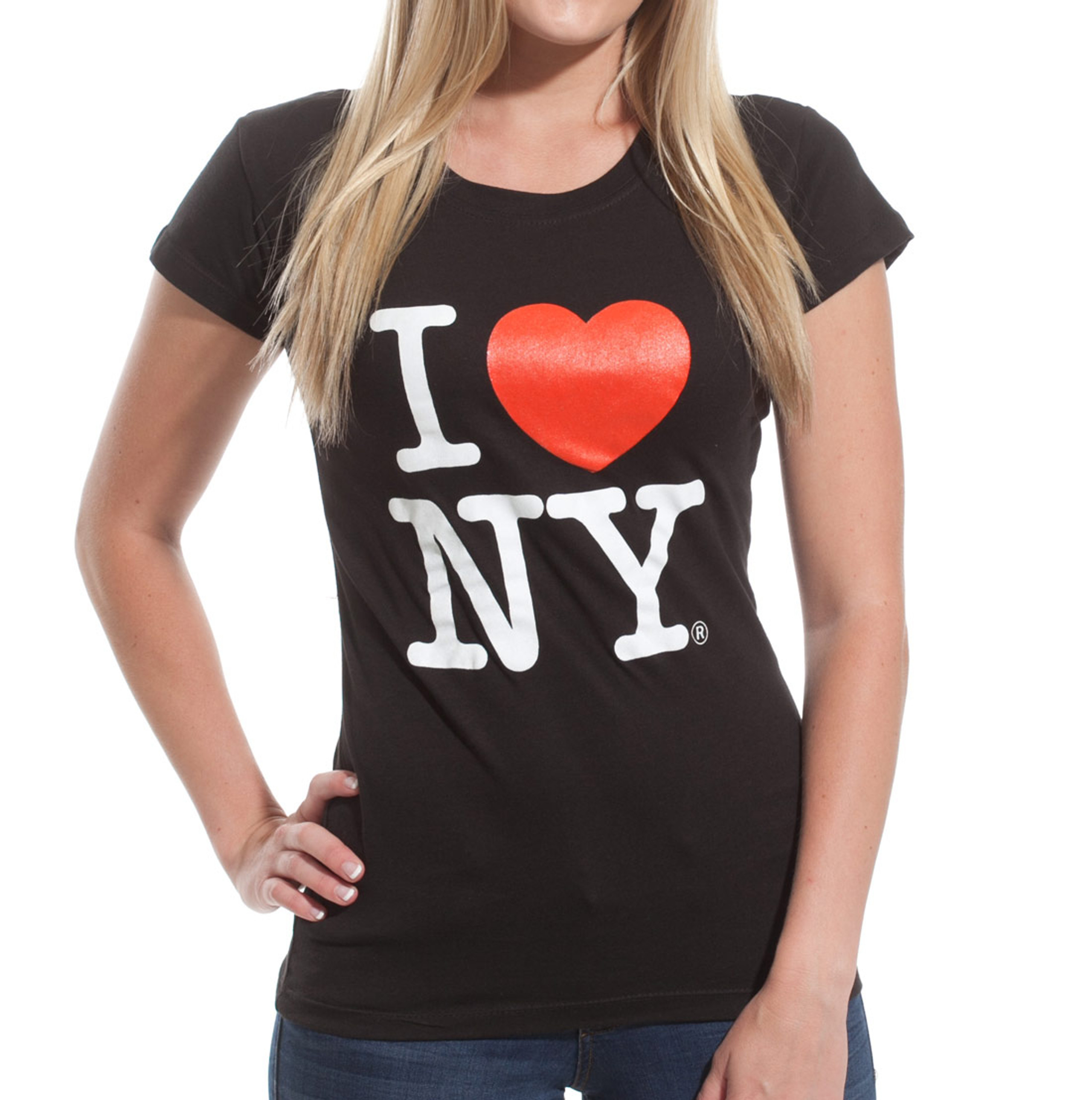 Black I Love NY Fitted Tee Shirt