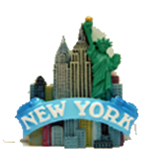 New York City Landmarks B&W - New York City Photo Souvenir Refrigerator Magnet - NYC Fridge