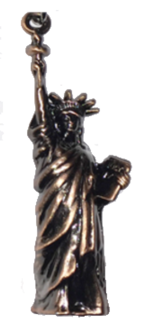 Copper Metal Statue of Liberty Key Chain 