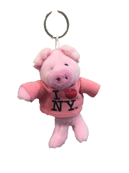 I Love NY Pig Plush Key Chain
