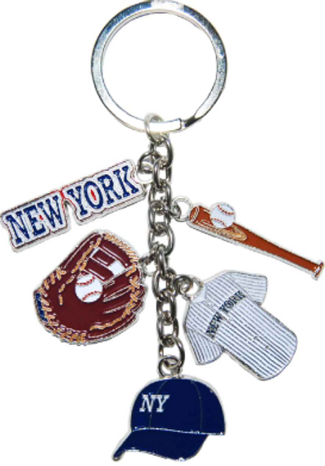 New York Baseball Charm Key Chain 