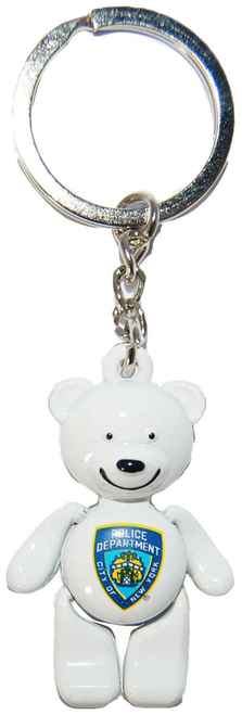 NYPD White/ Logo Bear Key Ring