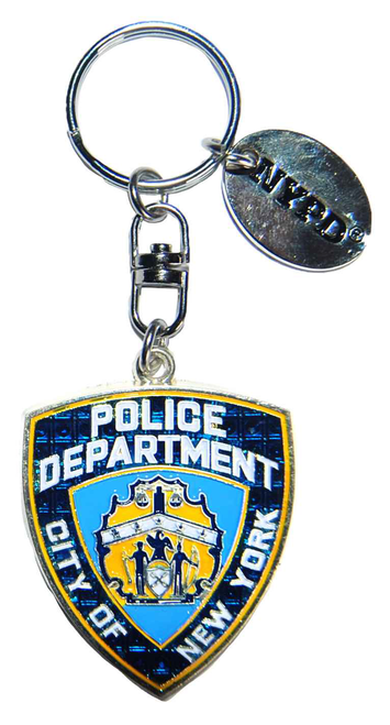 NYPD Blue Shield Magic Glitter Key Ring with Tag