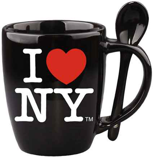 I Love NY Blue Mug with Blue Inside & Spoon