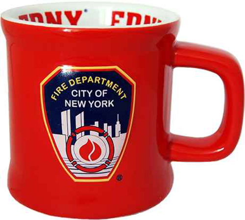 FDNY Red/ Shield Embossed Mug