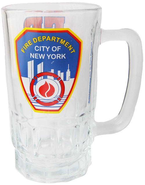 FDNY Clear with Logo/ Shield Beer Mug