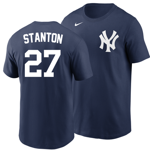 NY YANKEES JERSEY GIANCARLO STANTON 27 YOUTH KIDS LARGE SIZE 7 MAJESTIC  BASEBALL