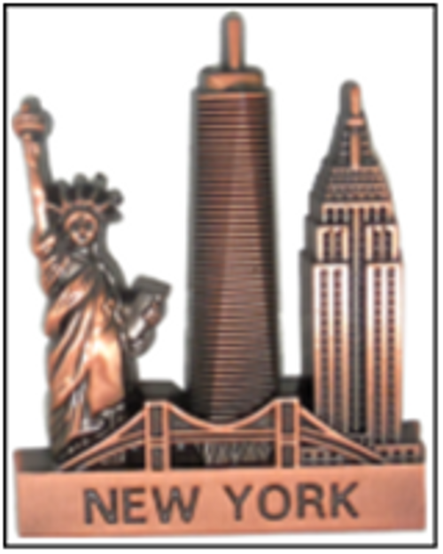 NY Landmarks Metal Magnet Image