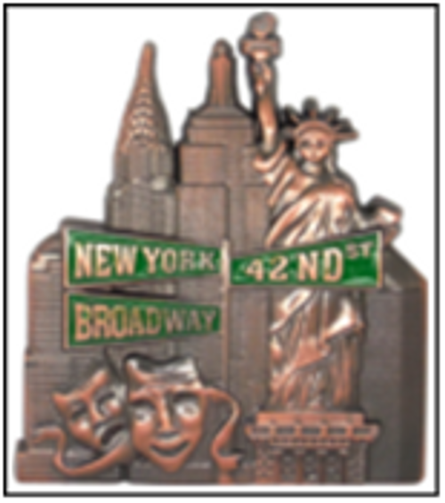 NY Theatre District Metal Magnet Image