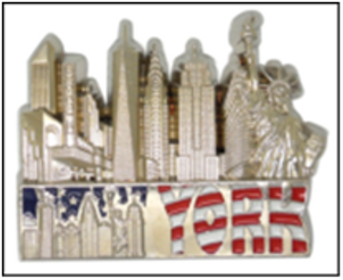 NY Color Flag Letters Metal Magnet Image