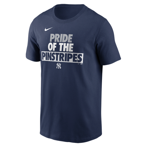 NY Yankees Pride of the Pinstripes Navy Adult T-Shirt - front