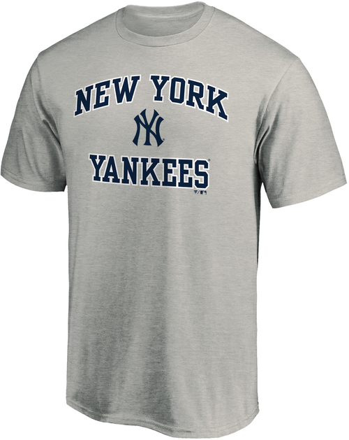 NY Yankees Heart and Soul Adult T-Shirt - Grey  front