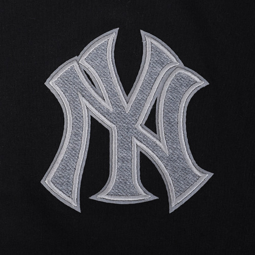 NY Yankees Reverse French Terry Heavyweight T-shirt -Black - front