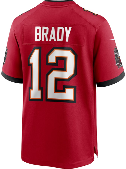Tom Brady Jersey - Red TB Buccaneers Adult Nike Game Jersey - back