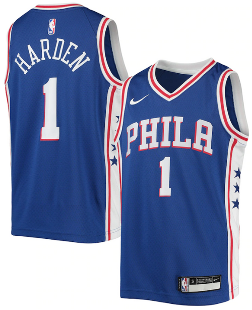 James Harden Youth Jersey - Blue Philadelphia 76ers Swingman Kids Icon Edition Jersey