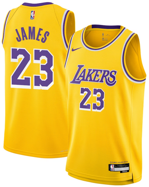 Lebron James Youth Jersey - Yellow Los Angeles Lakers Swingman Kids Icon Edition Jersey