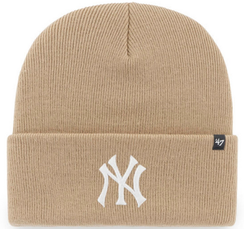 NY Yankees Haymaker Knit Cuffed Beanie- Khaki