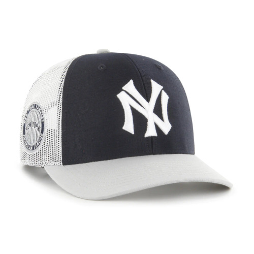 NY Yankees Mesh Flagship Cap - Navy Throwback Trucker Hat