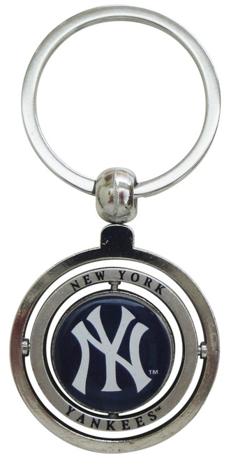 NY Yankees Rotating Keychain - Navy NY logo