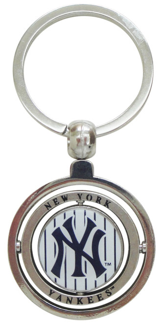 NY Yankees Rotating Keychain - Pinstripe NY logo