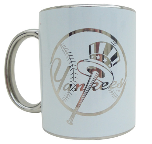 NY Yankees Metallic 11oz Mug - White Team Logo