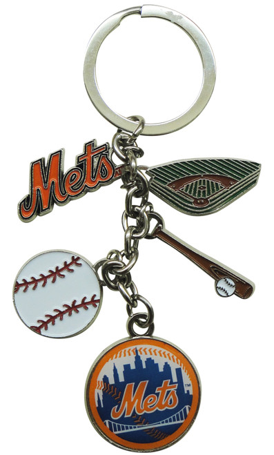 NY Mets Charms Keychain - Stadium and Logo