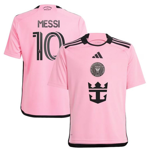 Lionel Messi Inter Miami Youth Home Replica Jersey by Adidas- Easy Pink