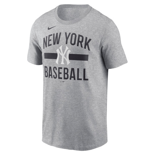 NY Yankees Big Logo Triblend Adult T-Shirt - Grey