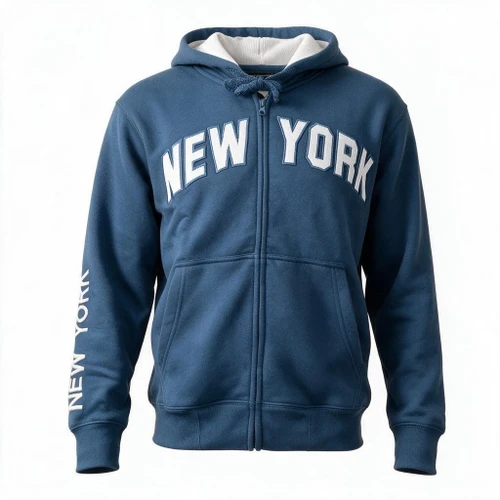 New York Blue Zipper Hoodie