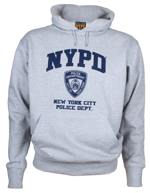 NYPD Full Chest Ash Hooded Sweatshirt