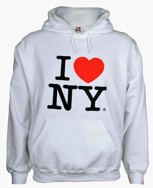 I Love NY White Hooded Sweatshirt