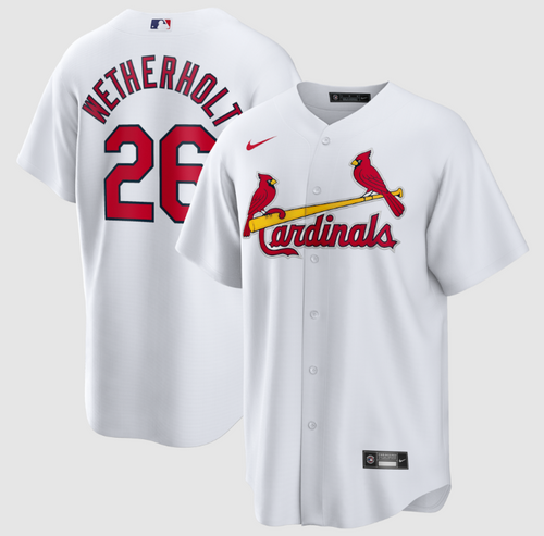 JJ Wetherholt Jersey - St Louis Cardinals Replica Adult Home Jersey