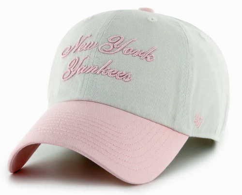 NY Yankees Gelato Clean Up Adjustable Cap - Pink/Natural Dad Hat