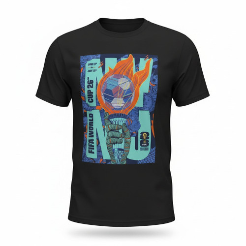 FIFA World Cup 2026 Black NYNJ Liberty Torch T-Shirt - back