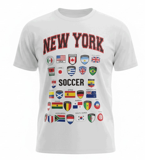 New York World Cup 2026 White Logos T-Shirt