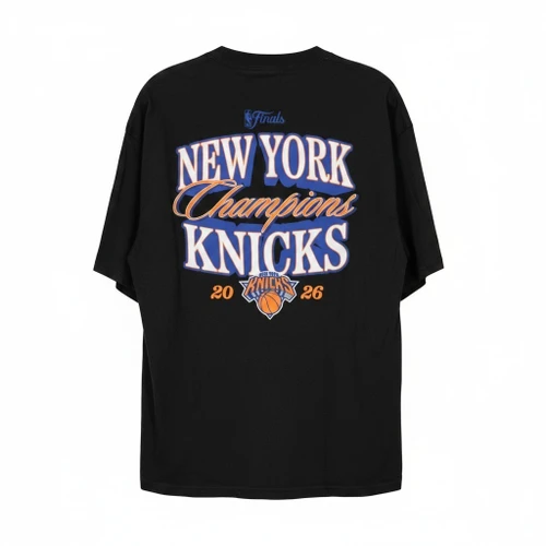 NY Knicks 2026 NBA Champions Two-Hit Adult T-Shirt - Back