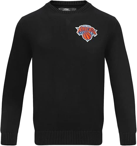 NY Knicks Pro Standard Logo Adult Cotton Knit Sweater - Black