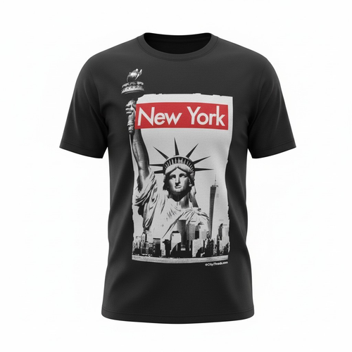 New York Statue of Liberty Supreme T-Shirt - Black