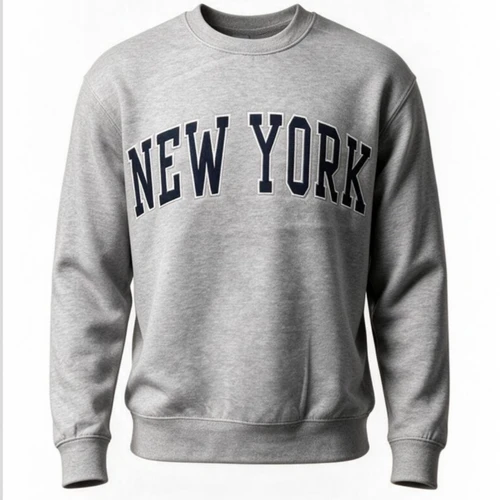 New York Varsity Crewneck Sweatshirt - Grey/Navy