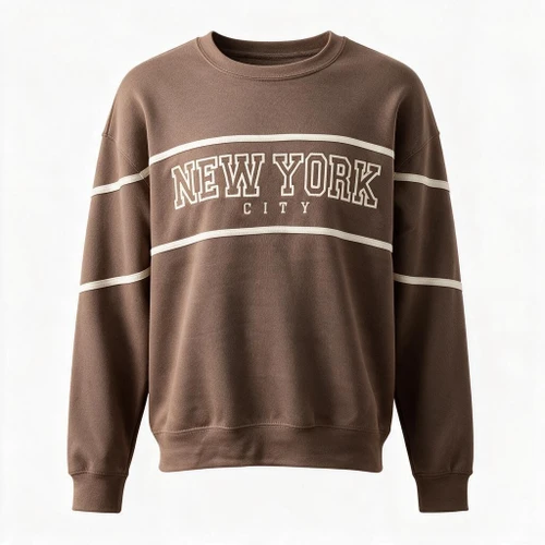 New York City Athletic Outline Crewneck Sweatshirt - Mocha
