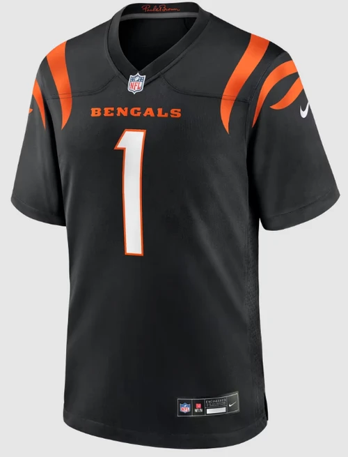 Ja'Marr Chase Jersey - Black Cincinnati Bengals Adult Nike Game Jersey - front