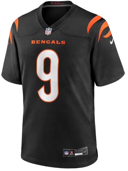 Joe Burrow Jersey - Black Cincinnati Bengals Adult Nike Game Jersey -front