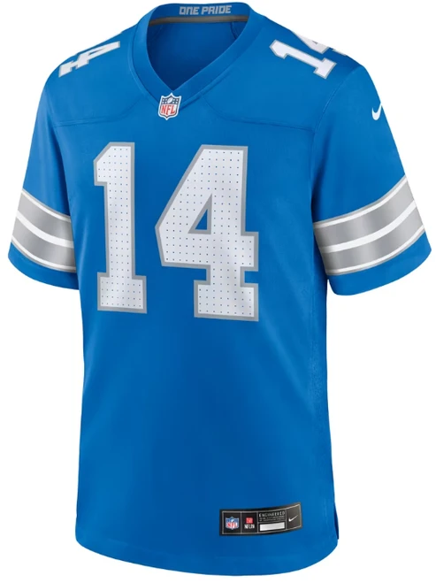 Amon-Ra St Brown Jersey - Lt Blue Detroit Lions Adult Nike Game Jersey - front