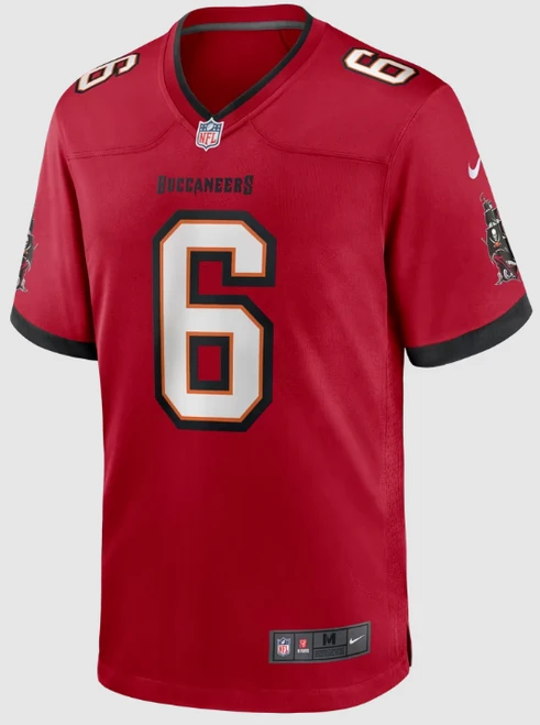 Baker Mayfield Youth Jersey - Red TB Buccaneers Kids Nike Game Jersey - front