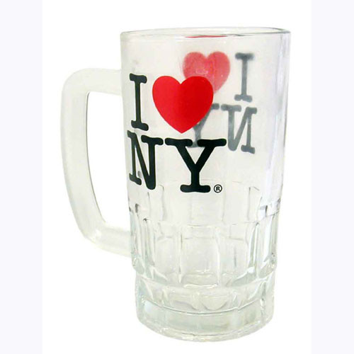 I Love NY Glass Beer Mug