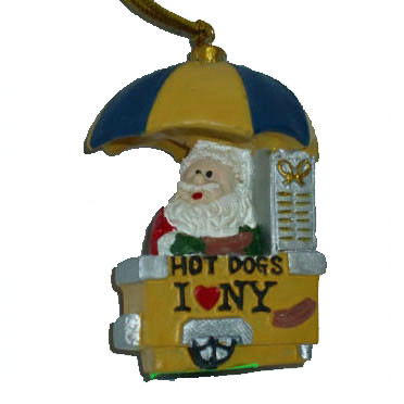 Hot Dog Vendor Santa Christmas Ornament