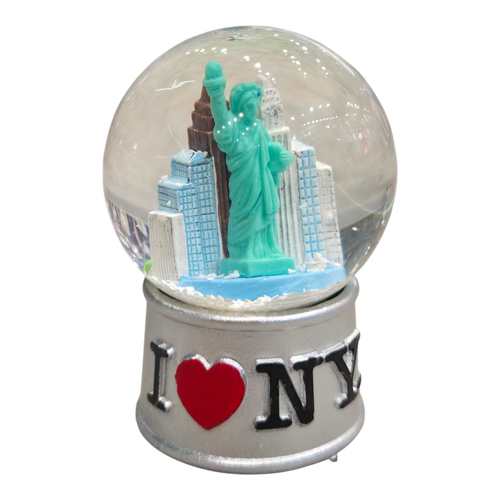 I Love NY Silver 45mm Snowglobe