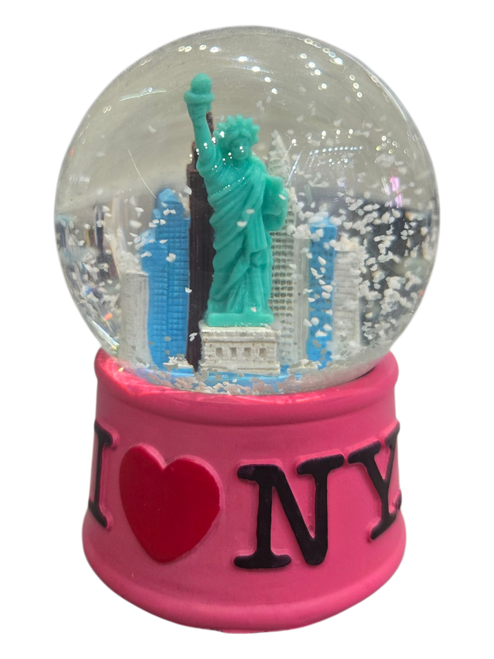 I Love NY Pink 65mm Snowglobe