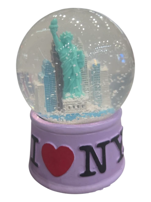 I Love NY Purple 65mm Snowglobe