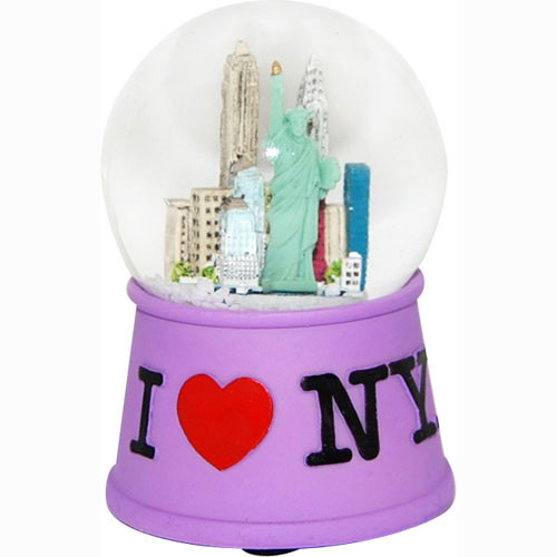 I Love NY Purple 45mm Snowglobe